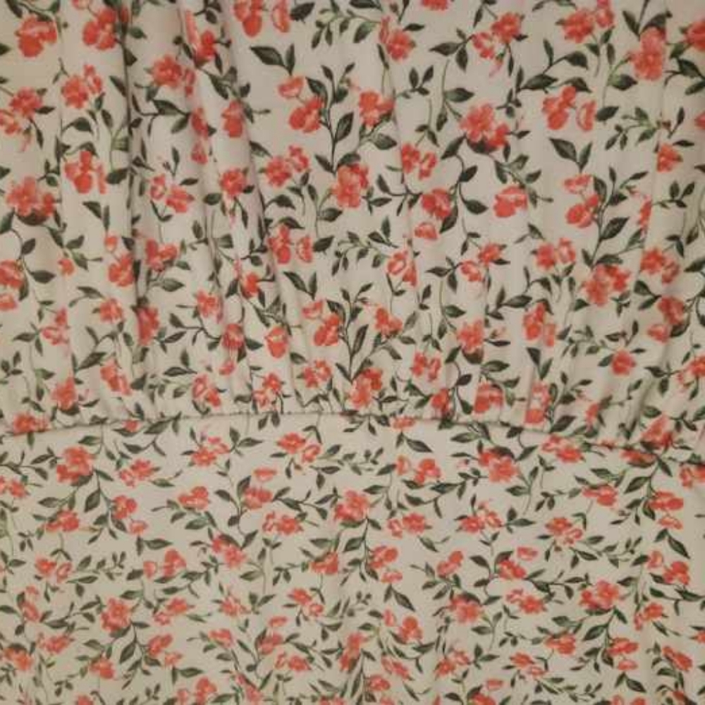 Ivory Floral Surplice Tiered Midi Dress - Picture 2 of 3